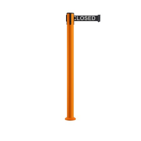 MONTOUR LINE Stanchion Belt Barrier Fixed Base Orange Post 9ft.This Line...Belt MSX630F-OR-THISLBW-90